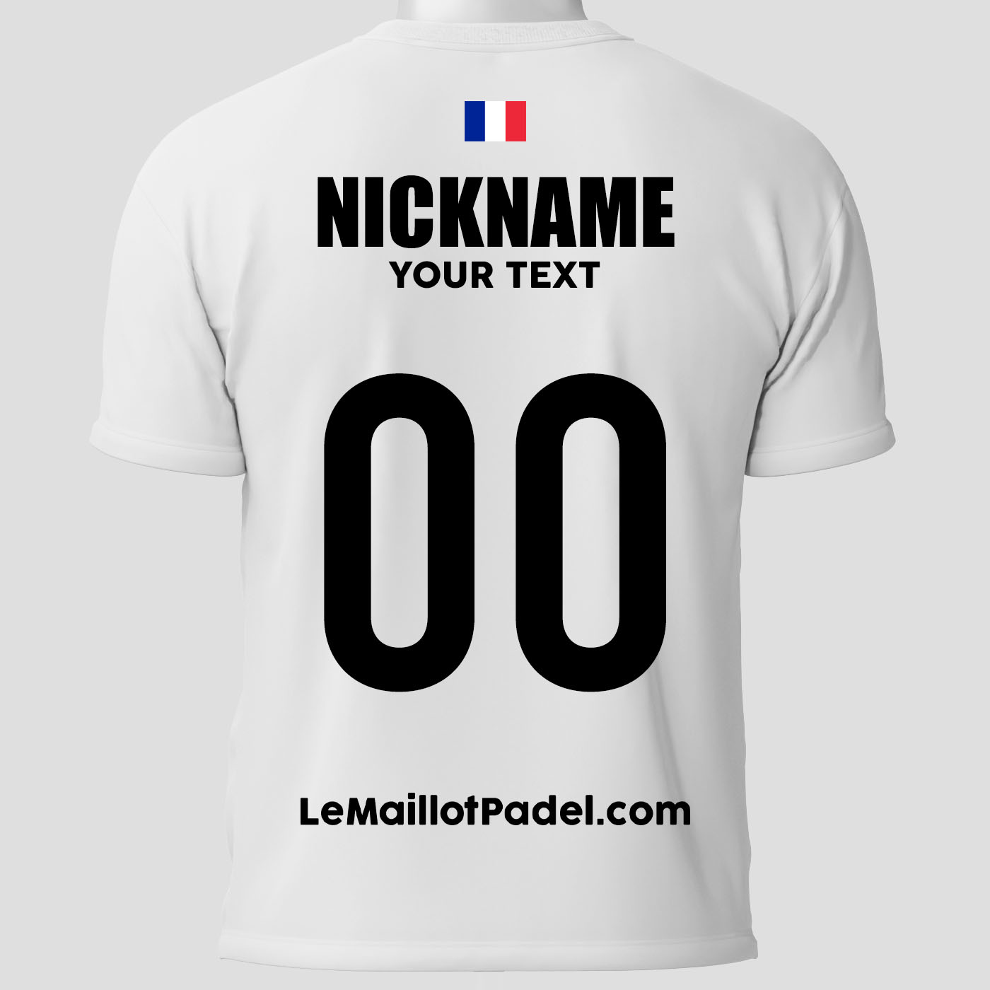 Custom Padel White Jersey Rear