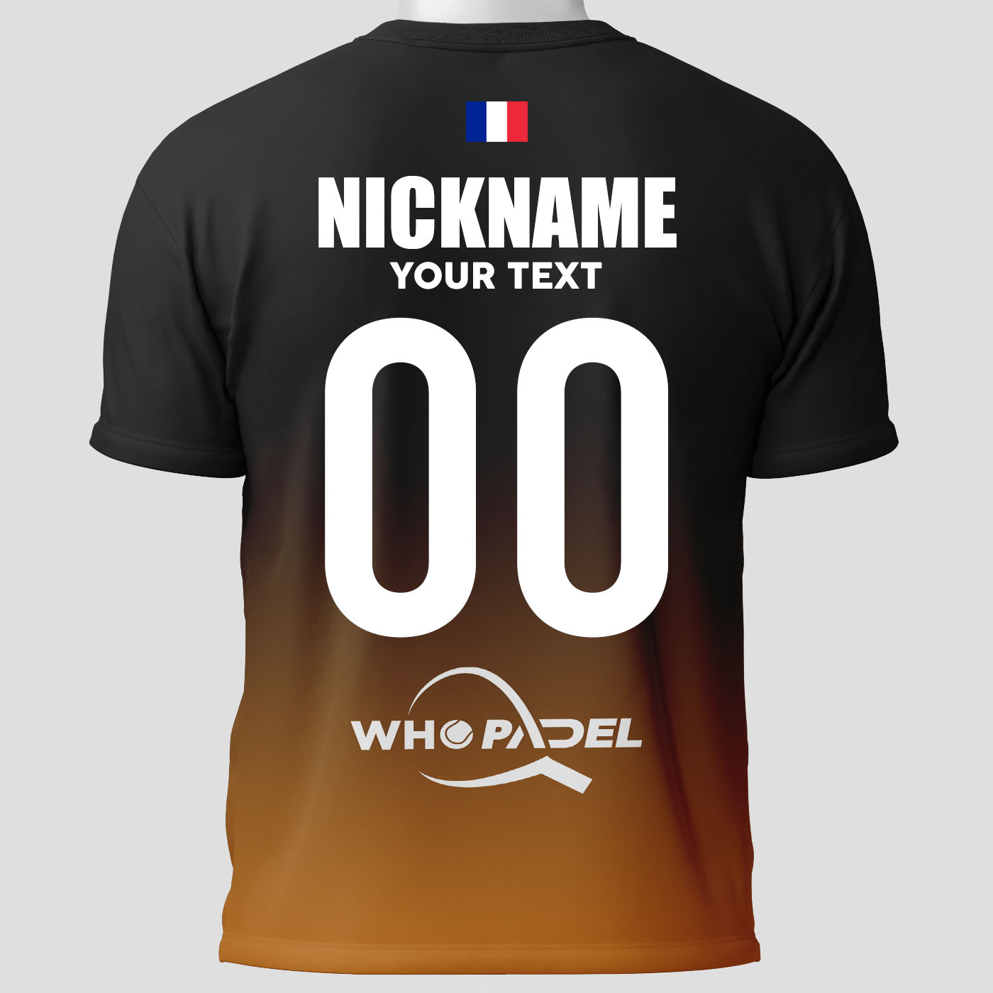 Custom Padel Jersey Competition Orange Rear