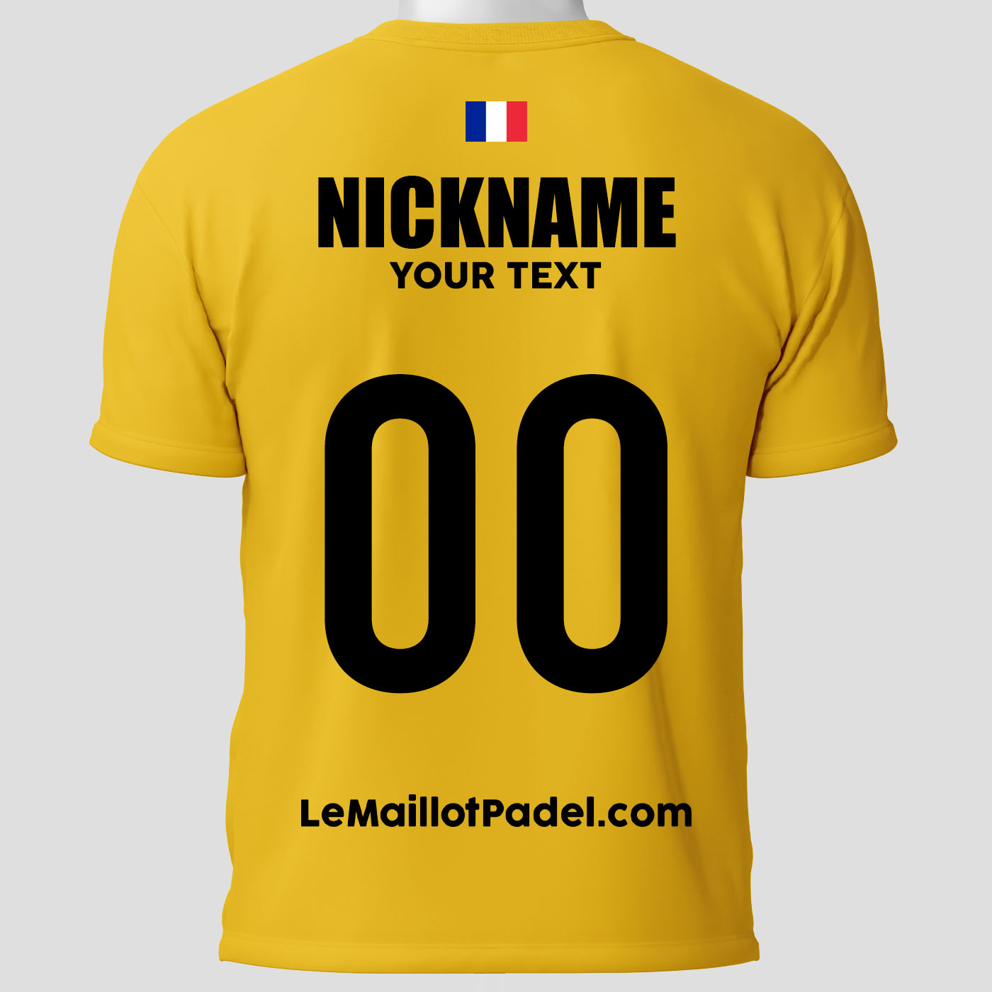 Custom Padel Yellow Jersey Rear