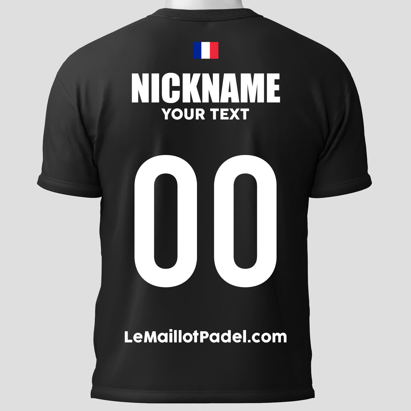 Custom Padel Black Jersey Rear