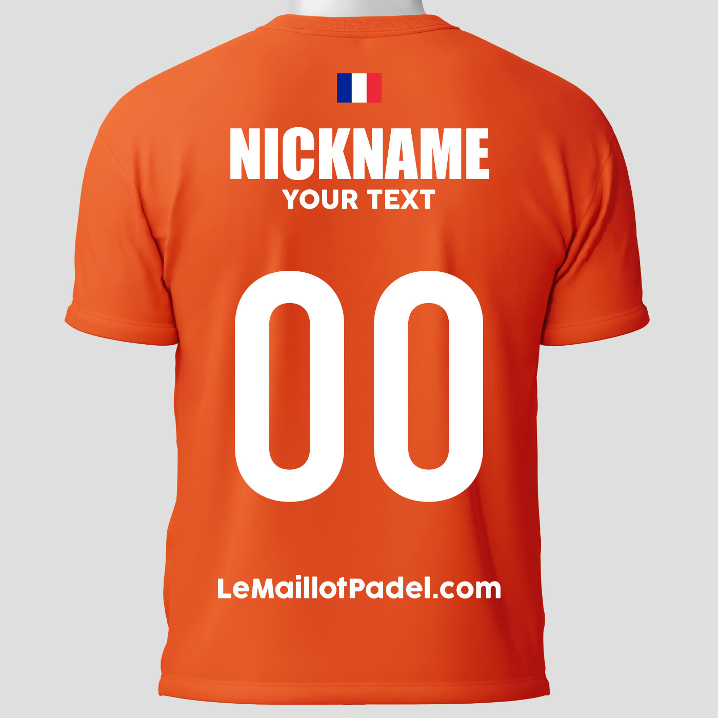 Custom Padel Jersey Orange Rear