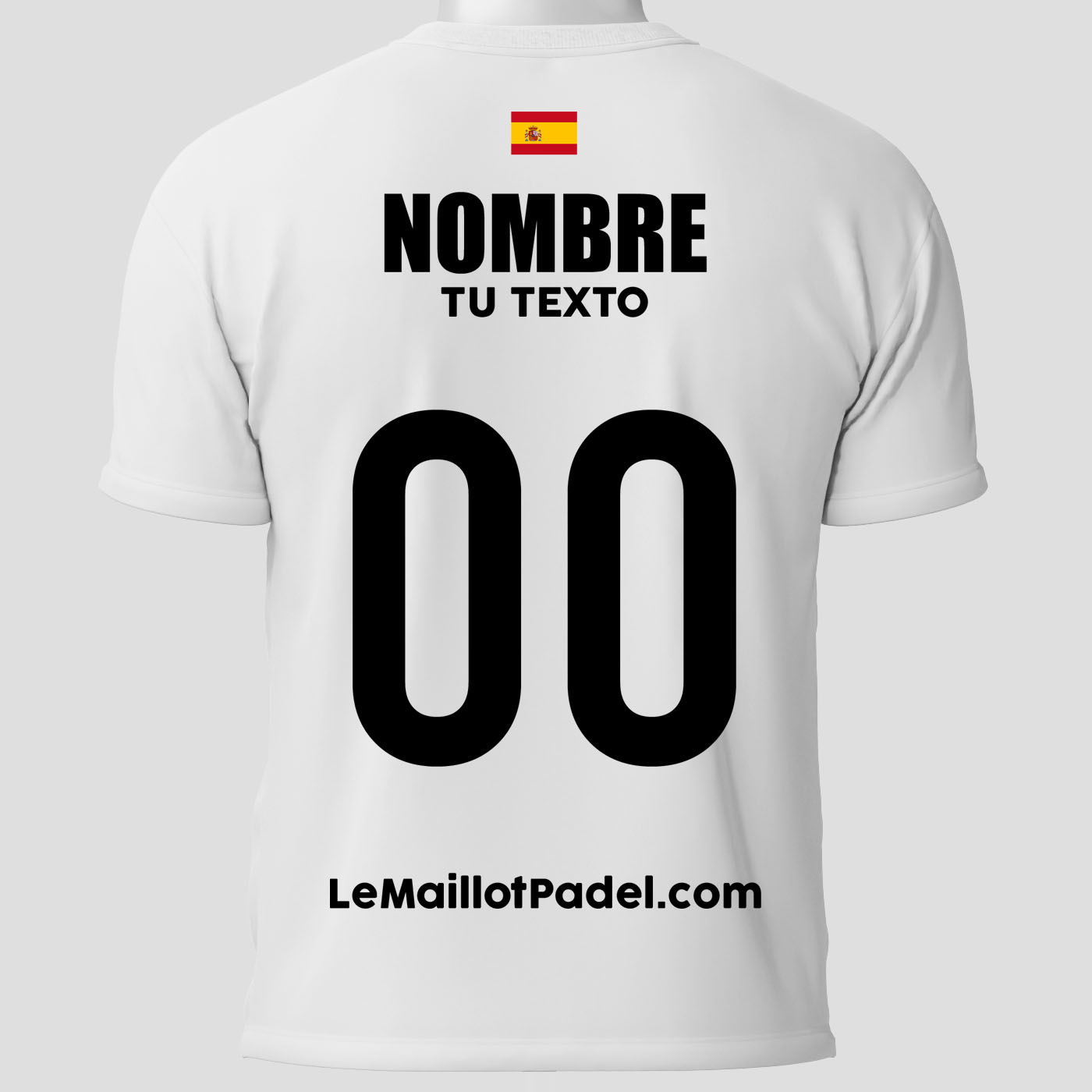 Camisetas Padel Parte trasera blanca personalizada