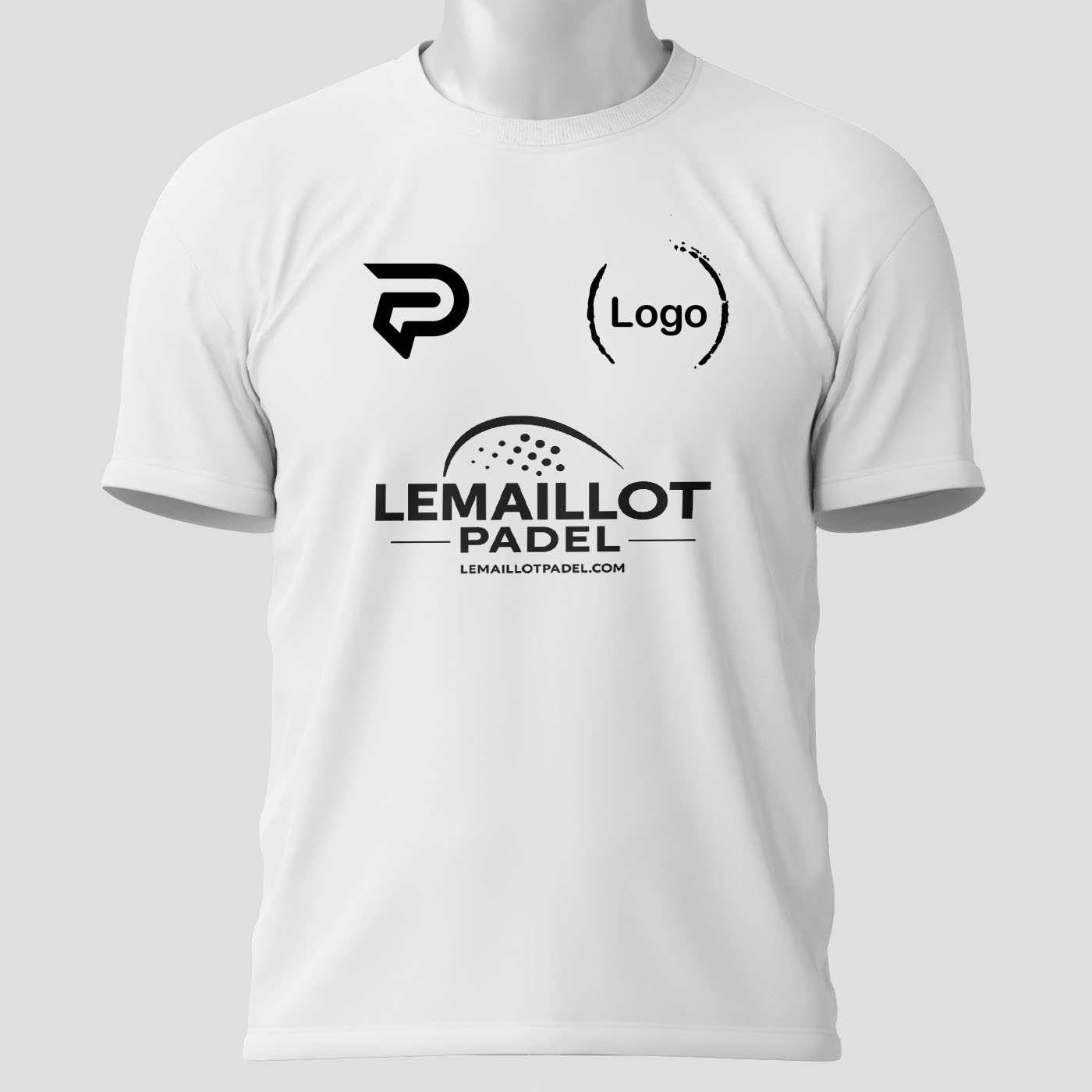 Camisetas Padel Delantera blanca de competición personalizada