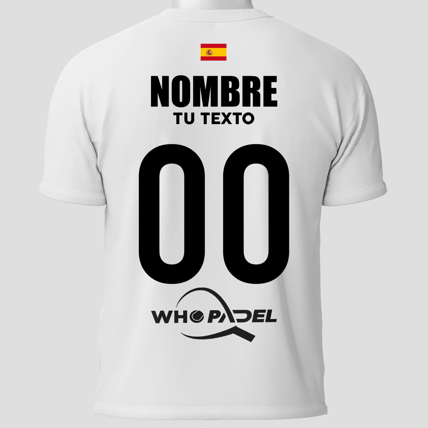 Camisetas Padel Competición personalizada Trasera blanca