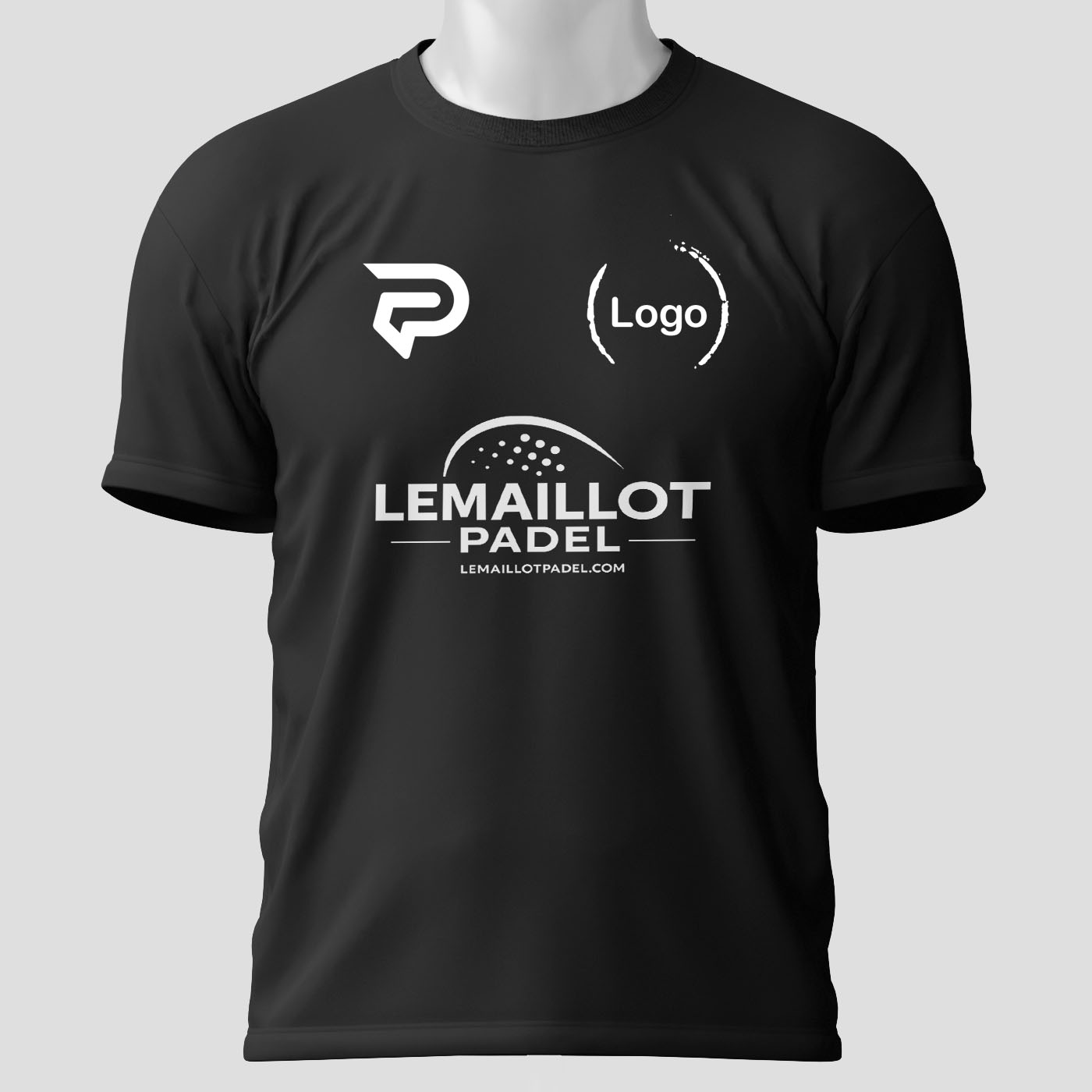 Camisetas Padel Competición personalizada Black Delantera