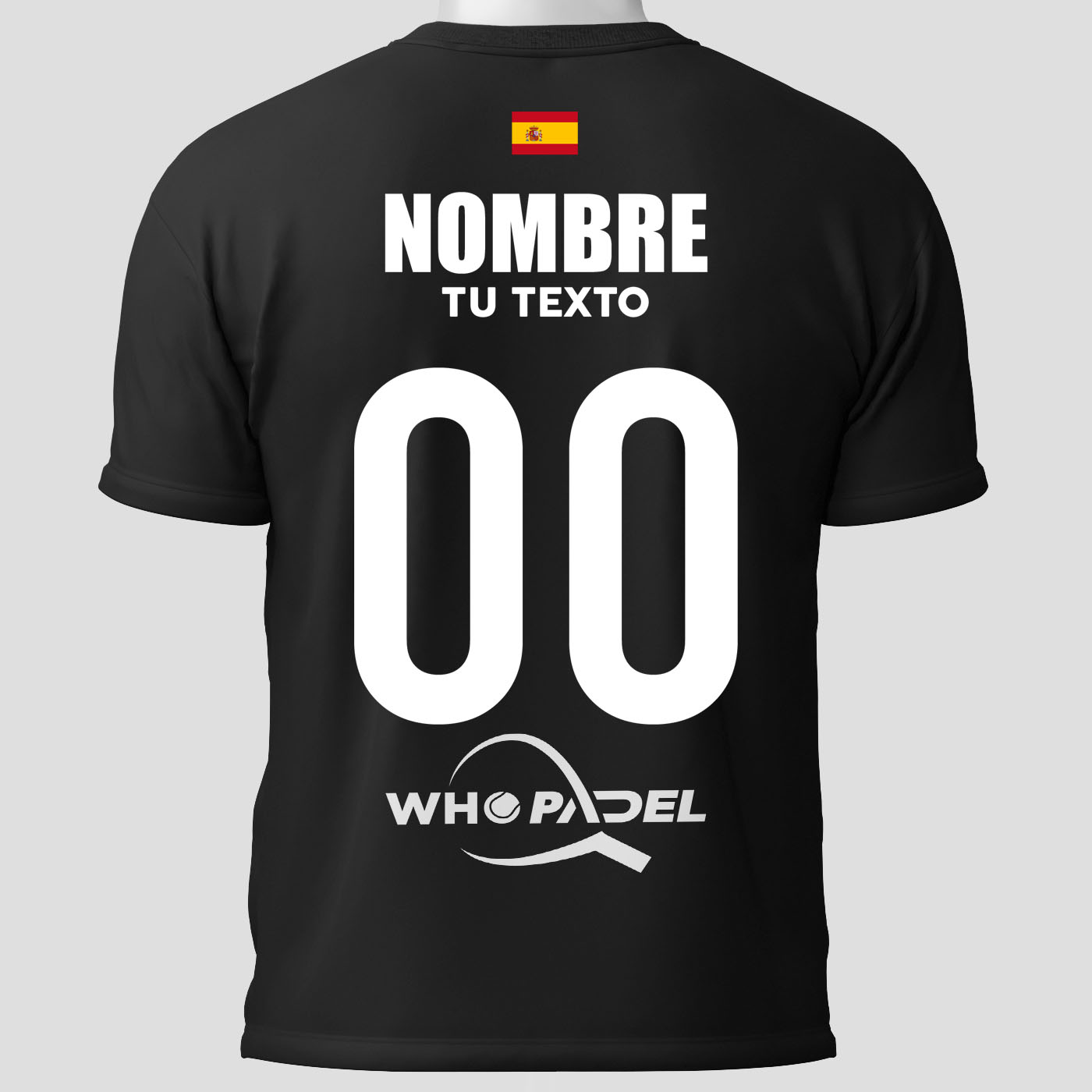 Camisetas Padel Concurso personalizado Black Trasera