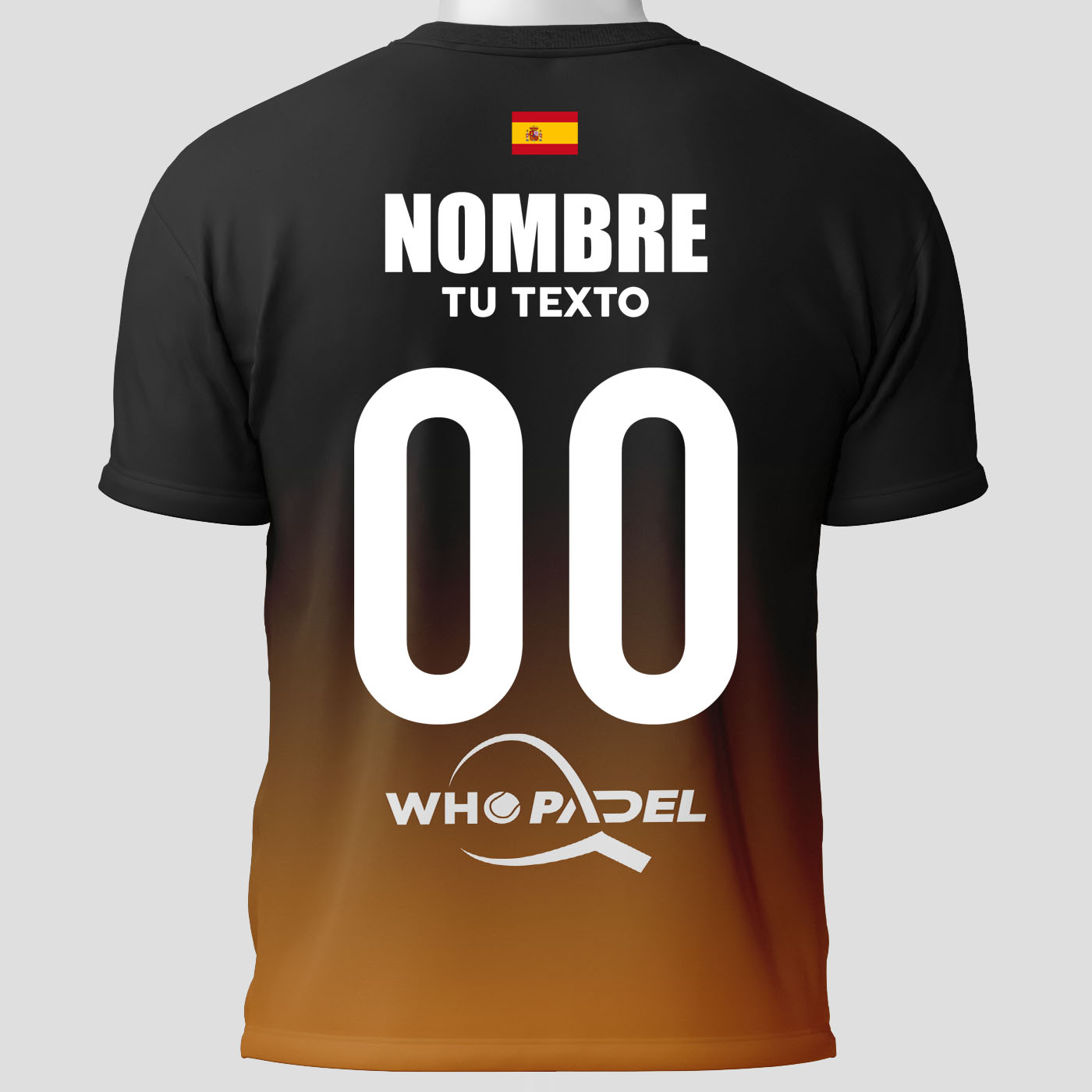 Camisetas Padel Concurso personalizado Naranja Trasera