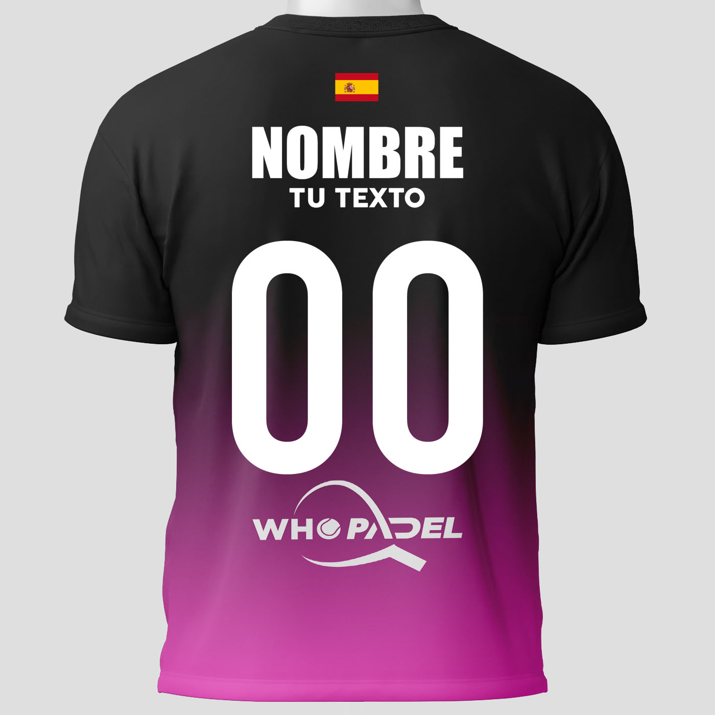 Camisetas Padel Concurso personalizado Rosa Trasera