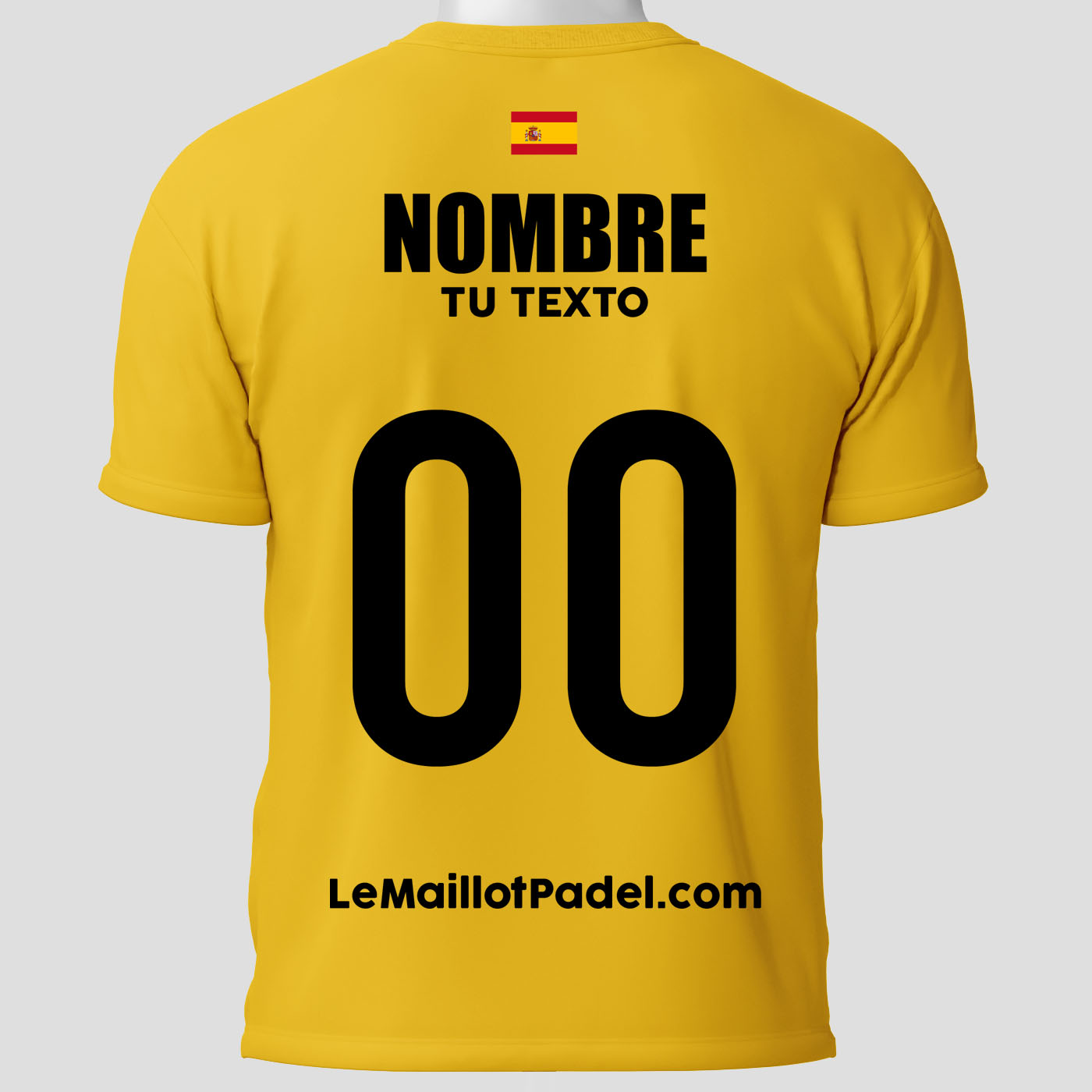 Camisetas Padel Customizadas Jaune Trasera