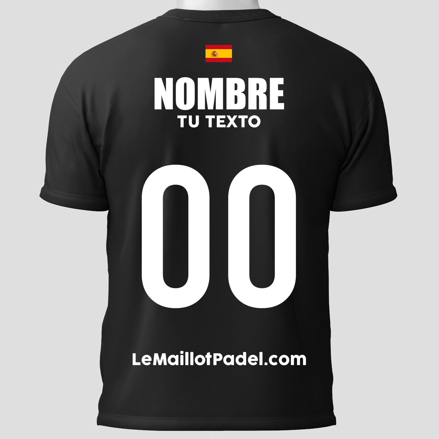 Camisetas Padel Customizadas Noir Trasera