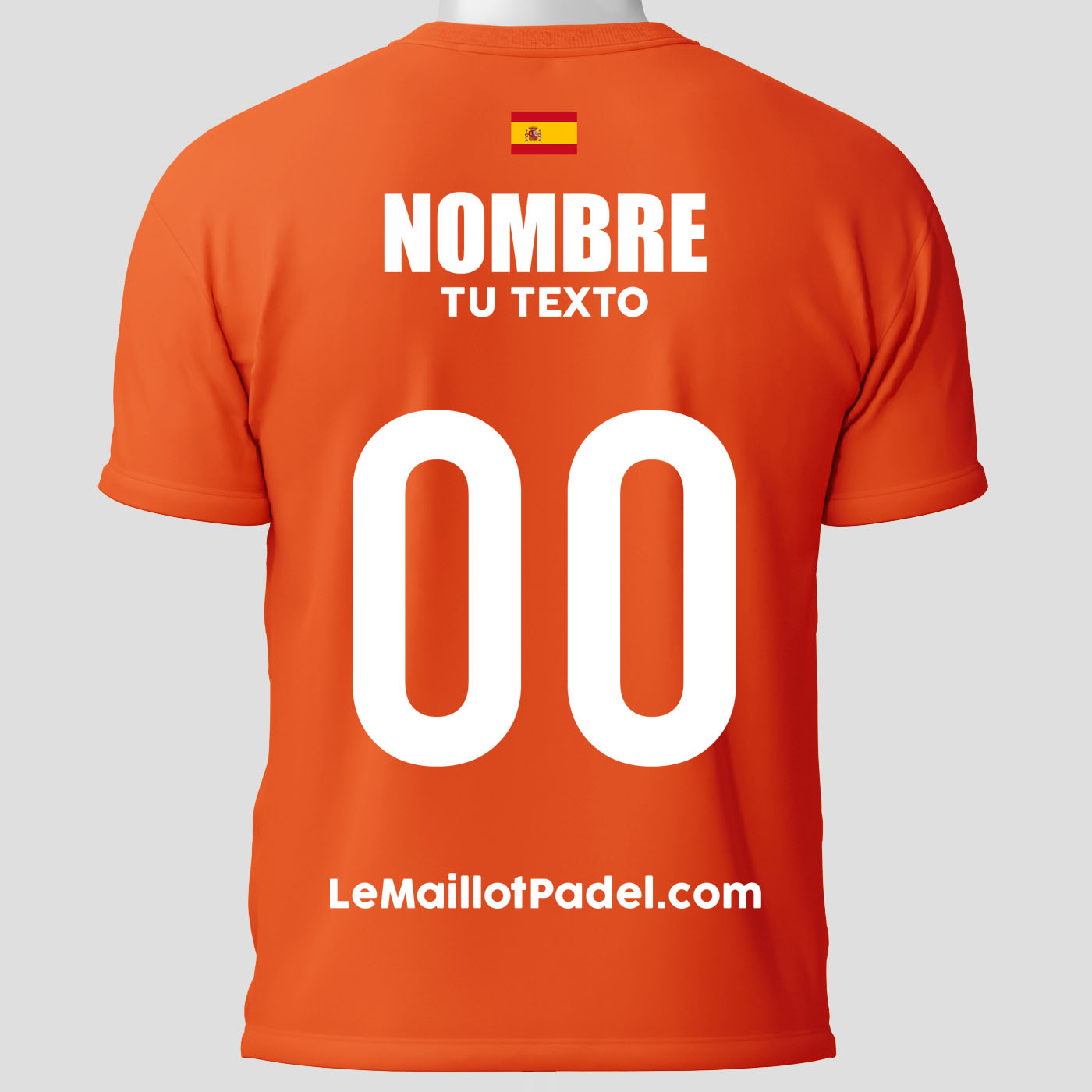 Camisetas Padel Parte trasera naranja personalizada